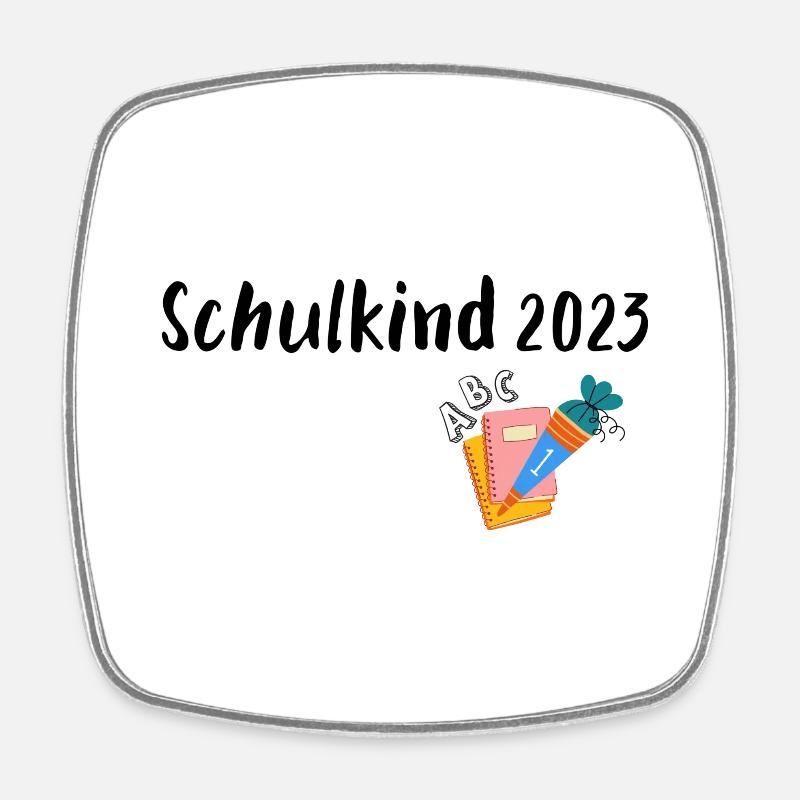 Schulkind 2023 - Viereckiger Kühlschrankmagnet - Weiß