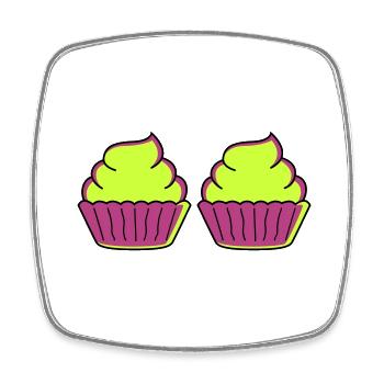 cupcake 2 - Viereckiger Kühlschrankmagnet - Weiß - Vorne