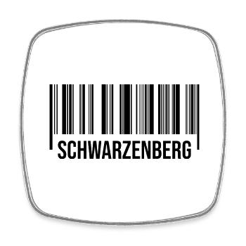 Erzgebirge Schwarzenberg Strichcode - Viereckiger Kühlschrankmagnet - Weiß - Vorne
