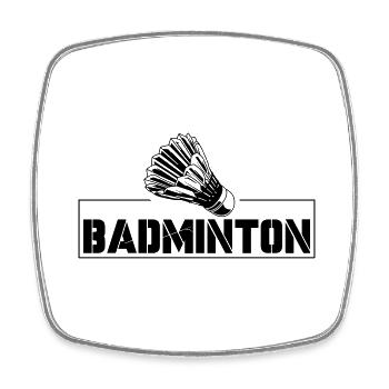 badminton - Square fridge magnet - white - Front