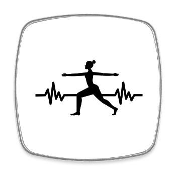 Heartbeat Gymnastique - Méditation Gymnastique Yoga - Magnet carré - blanc - Devant
