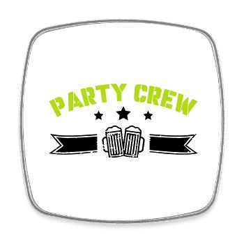 party crew - Viereckiger Kühlschrankmagnet - Weiß - Vorne