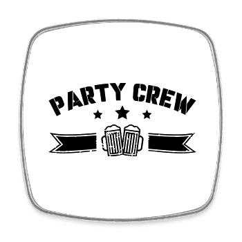 party crew - Viereckiger Kühlschrankmagnet - Weiß - Vorne