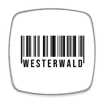Westerwald Strichcode - Viereckiger Kühlschrankmagnet - Weiß - Vorne