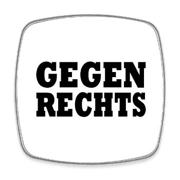 Gegen rechts - Viereckiger Kühlschrankmagnet - Weiß - Vorne