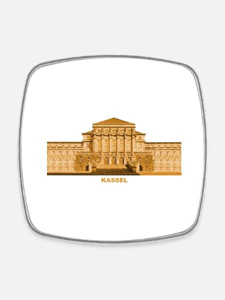 Kassel Rathaus Hessen - Viereckiger Kühlschrankmagnet - Weiß