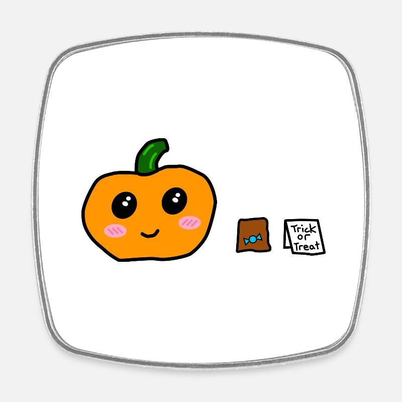 Cute Halloween Pumpkin - Square fridge magnet - white