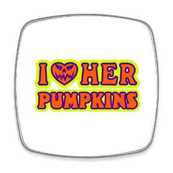 J’adore son costume d’Halloween pour hommes Pumpkins - Magnet carré - blanc - Devant