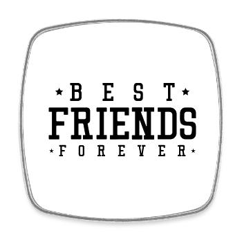 best friends forever - Square fridge magnet - white - Front