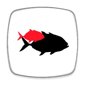 fisch piranha silhouette - Viereckiger Kühlschrankmagnet - Weiß - Vorne