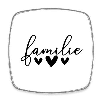 Herzen Familie - Viereckiger Kühlschrankmagnet - Weiß - Vorne