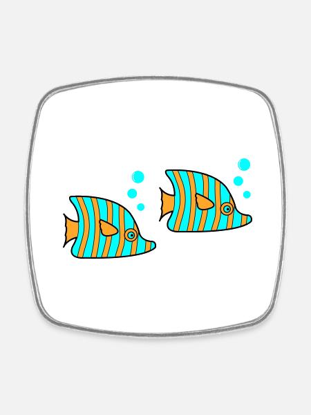 Pisces - Square fridge magnet - white