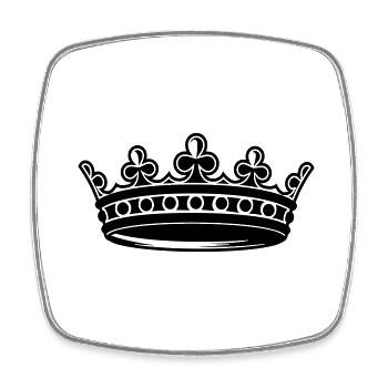 couronne - Magnet carré - blanc - Devant