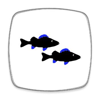 barsch fische - Viereckiger Kühlschrankmagnet - Weiß - Vorne