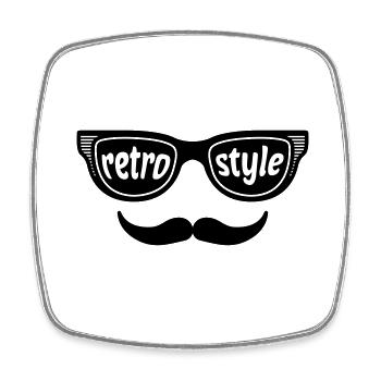 Retro Style - Viereckiger Kühlschrankmagnet - Weiß - Vorne