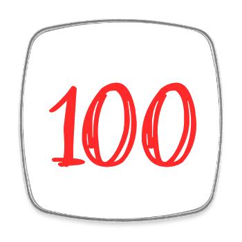 100. 100 JAHRE. 100-JÄHRIGES JUBILÄUM. 100. GEBURTSTAG - Viereckiger Kühlschrankmagnet - Weiß - Vorne