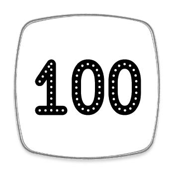 100. 100 YEARS. 100th ANNIVERSARY. 100 BIRTHDAY - Square fridge magnet - white - Front