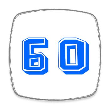 60. 60 ANS. 60e ANNIVERSAIRE. ANNIVERSAIRE 60 ANS. - Magnet carré - blanc - Devant