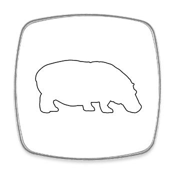 Hippopotamus - Square fridge magnet - white - Front