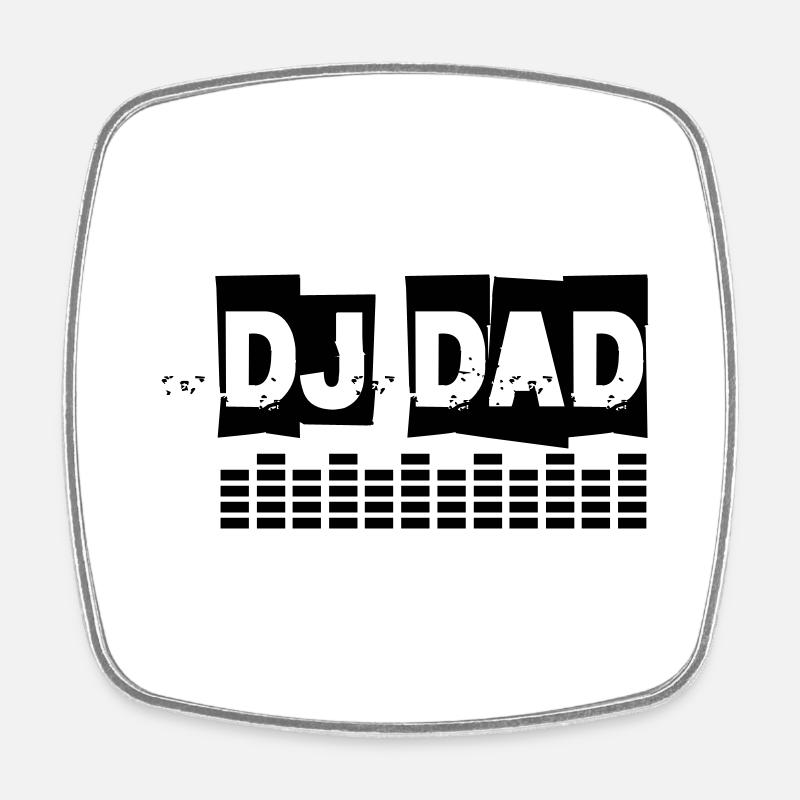 DJ DAD Égaliseur de platine vinyle - Magnet carré - blanc