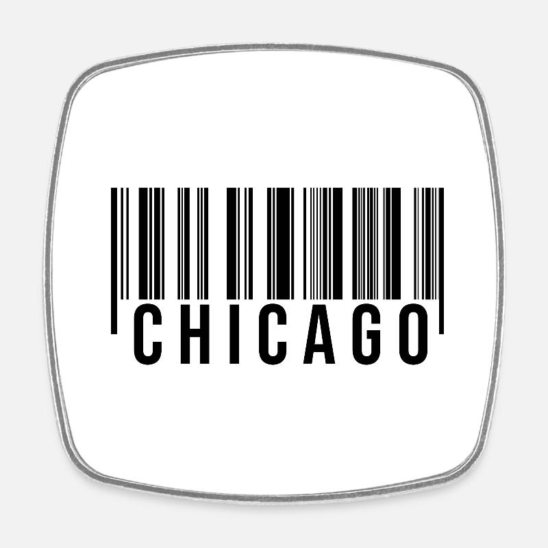 Chicago Barcode - Square fridge magnet - white