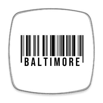 Code-barres Baltimore - Magnet carré - blanc - Devant