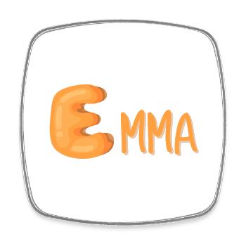 Emma - Square fridge magnet - white - Front