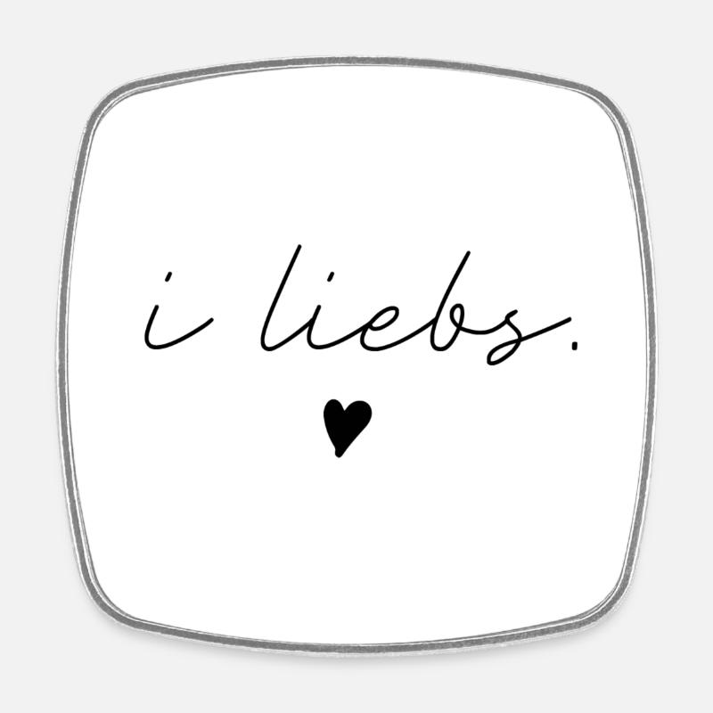i liebs schriftzug - Viereckiger Kühlschrankmagnet - Weiß
