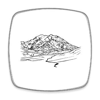 mount mckinley, Denali, Alaska, Berg, Gletscher - Viereckiger Kühlschrankmagnet - Weiß - Vorne