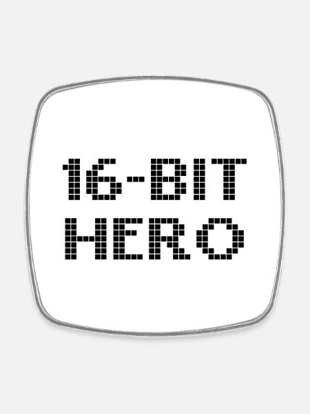 16-Bit Hero - schwarz - Viereckiger Kühlschrankmagnet - Weiß