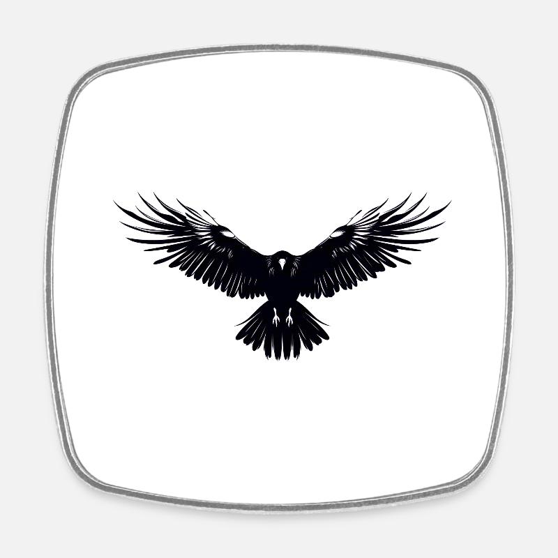 Corbeau - Magnet carré - blanc