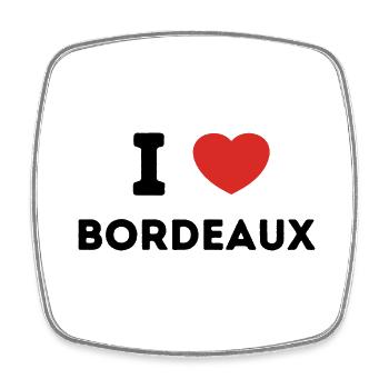 I Love with Heart Bordeaux - Square fridge magnet - white - Front