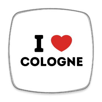 I Love with Heart Cologne - Square fridge magnet - white - Front