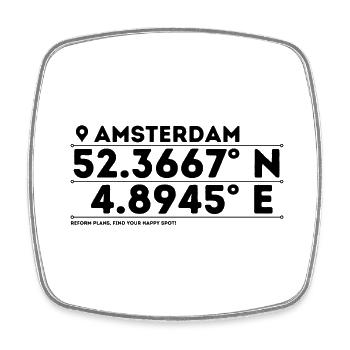 Amsterdam: City of Canals & Culture - Square fridge magnet - white - Front