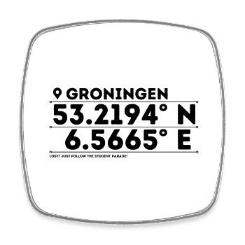 Groningen: Lively University City & Historic Charm - Square fridge magnet - white - Front