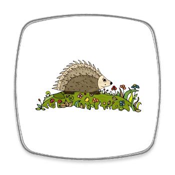 Igel - Viereckiger Kühlschrankmagnet - Weiß - Vorne