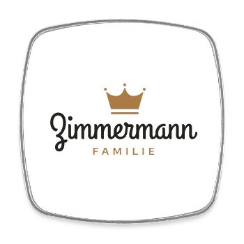 Zimmermann-Familie - Viereckiger Kühlschrankmagnet - Weiß - Vorne