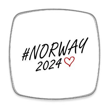 Norwegen 2024 Herz Reise - Viereckiger Kühlschrankmagnet - Weiß - Vorne