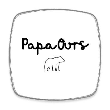 papa ours - papa ours cadeau papa - Magnet carré - blanc - Devant