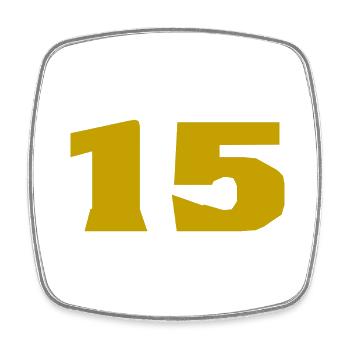 15. 15 YEARS. 15th ANNIVERSARY. 15 YEAR ANNIVERSARY. - Square fridge magnet - white - Front