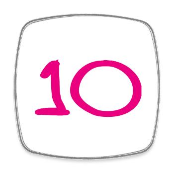 10. 10 JAHRE. 10-JÄHRIGES JUBILÄUM. 10-JÄHRIGES JUBILÄUM. - Viereckiger Kühlschrankmagnet - Weiß - Vorne