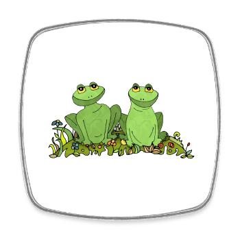 Grenouilles - Magnet carré - blanc - Devant