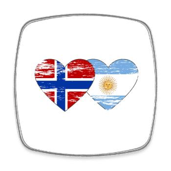 Norwegen Argentinien Flagge used - Viereckiger Kühlschrankmagnet - Weiß - Vorne