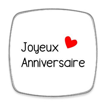 HAPPY BIRTHDAY. HAPPY BIRTHDAY. ANNIVERSARY. - Square fridge magnet - white - Front