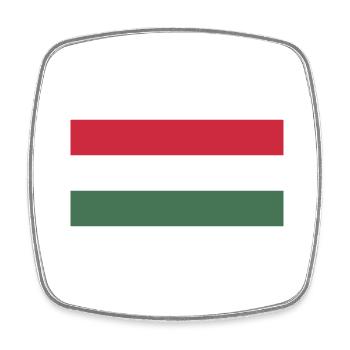 Flagge Ungarn / Drapeau Hongrie - Viereckiger Kühlschrankmagnet - Weiß - Vorne