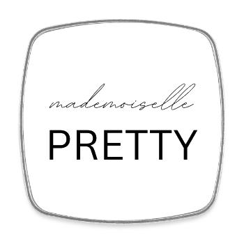 Mademoiselle Pretty, Woman, Gift, Saying - Square fridge magnet - white - Front