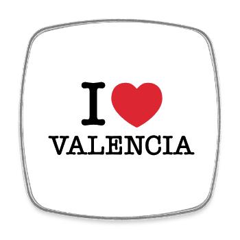 I Love Valencia | Valencia | I Heart Valencia - Square fridge magnet - white - Front