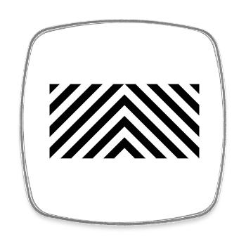 Black And White Chevron Background - Square fridge magnet - white - Front