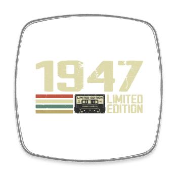 Geboren 1947 – Jahrgang 1947 – 77. Geburtstag Retro - Viereckiger Kühlschrankmagnet - Weiß - Vorne