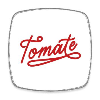 Tomate - Magnet carré - blanc - Devant